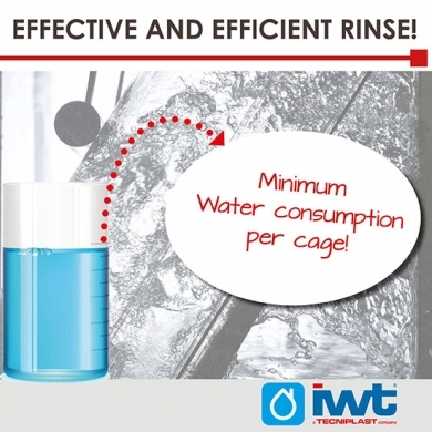 Pendant le lavage, un cycle de rinçage efficace est essentiel pour préserver la matière plastique des cages et pour assurer l'élimination complète de tous les résidus de détergent !